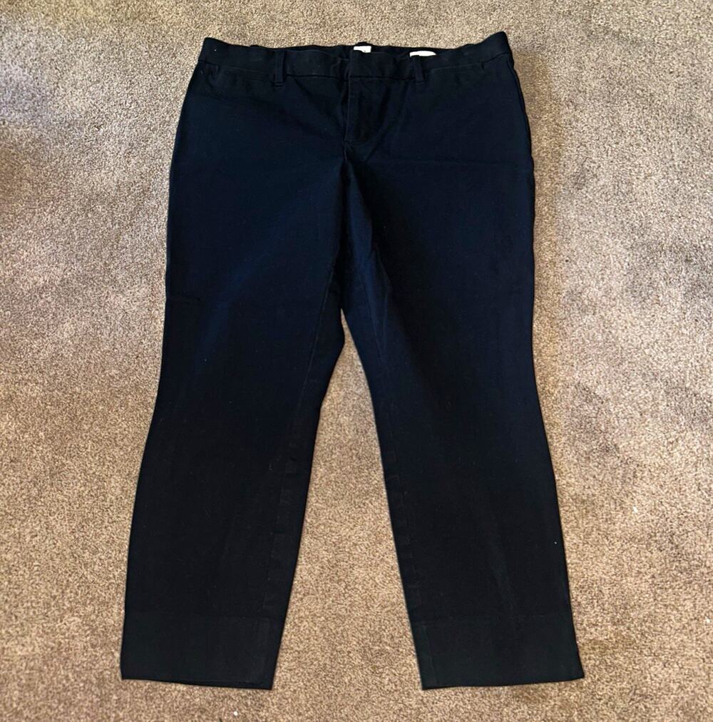 GAP Women’s Black Skinny Cropped Pants 14 Cotton/Spandex Twill Mid Rise 23"